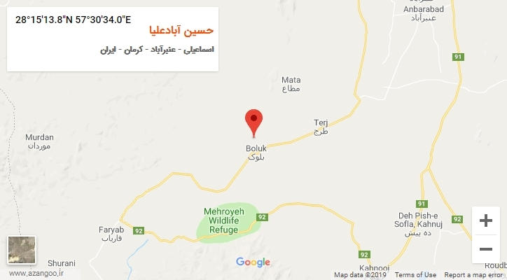 روستای حسین آبادعلیا بر روی نقشه