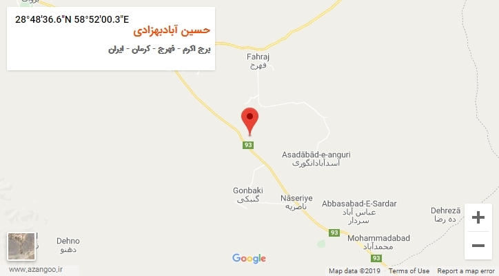 روستای حسین آبادبهزادی بر روی نقشه