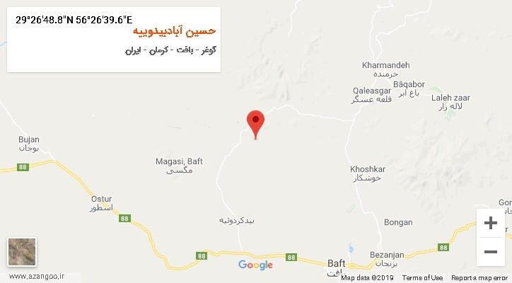 روستای حسین آبادبیدوییه بر روی نقشه