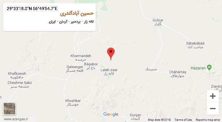 روستای حسین آبادگندری بر روی نقشه