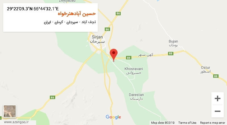 روستای حسین آبادهنرخواه بر روی نقشه