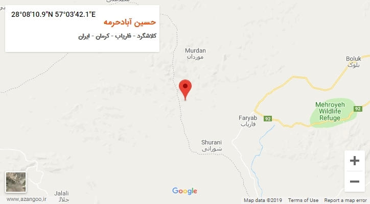 روستای حسین آبادحرمه بر روی نقشه