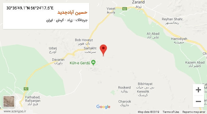 روستای حسین آبادجدید بر روی نقشه
