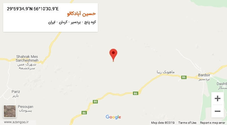 روستای حسین آبادکالو بر روی نقشه