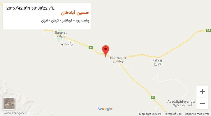 روستای حسین آبادخان بر روی نقشه