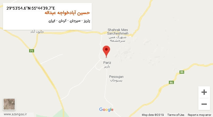 روستای حسین آبادخواجه عبداله بر روی نقشه