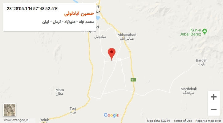 روستای حسین آبادلولی بر روی نقشه