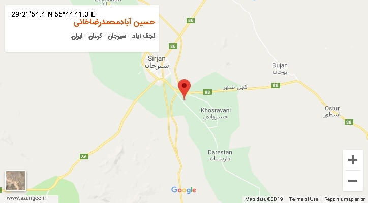 روستای حسین آبادمحمدرضاخانی بر روی نقشه