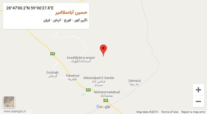روستای حسین آبادملاامیر بر روی نقشه