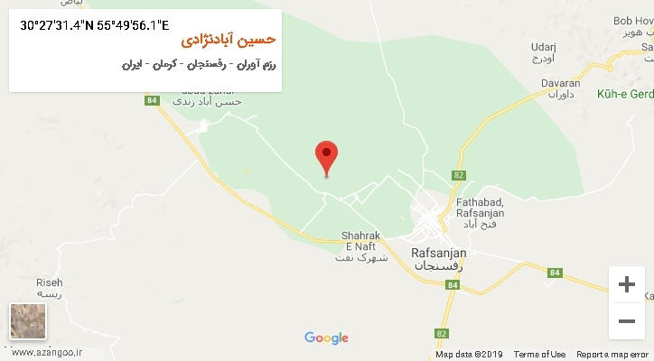 روستای حسین آبادنژادی بر روی نقشه