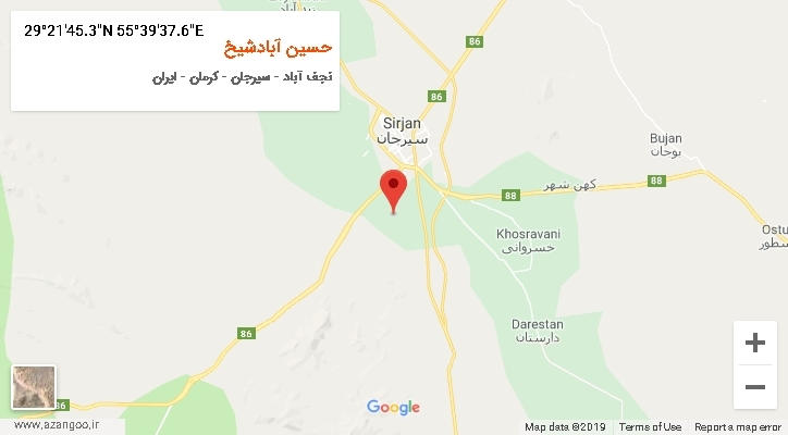 روستای حسین آبادشیخ بر روی نقشه