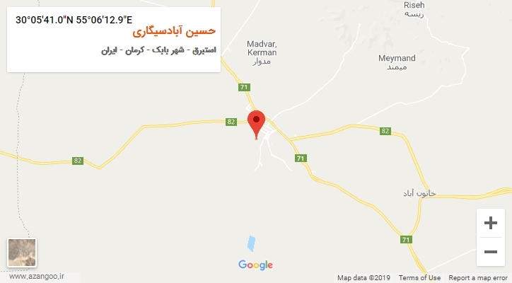 روستای حسین آبادسیگاری بر روی نقشه