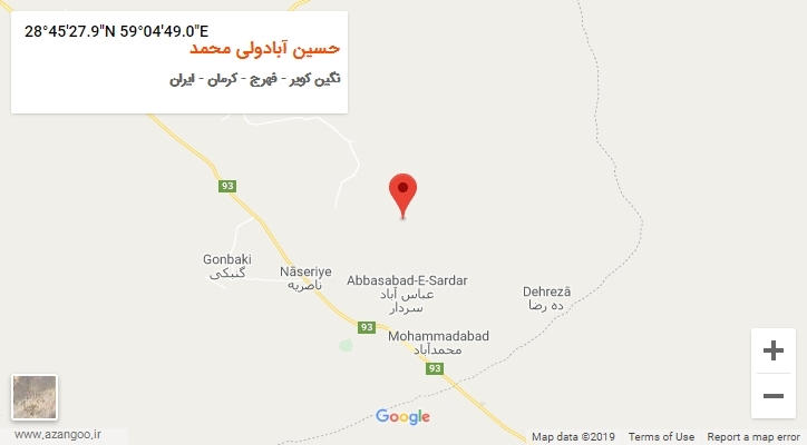روستای حسین آبادولی محمد بر روی نقشه