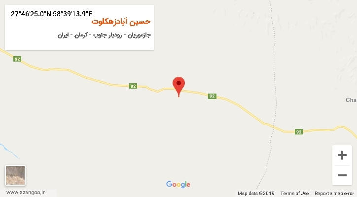 روستای حسین آبادزهکلوت بر روی نقشه