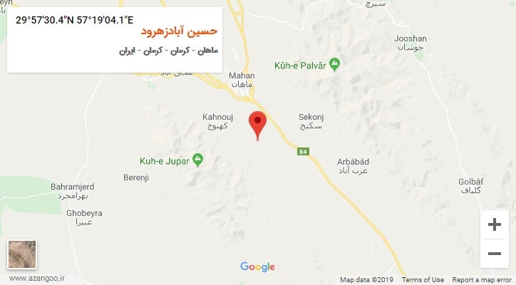 روستای حسین آبادزهرود بر روی نقشه