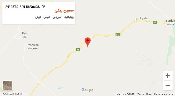 روستای حسین بیگی بر روی نقشه