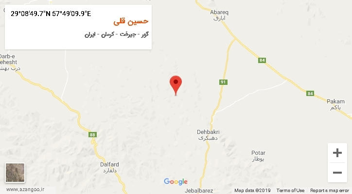 روستای حسین قلی بر روی نقشه