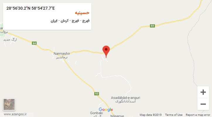 روستای حسینیه بر روی نقشه
