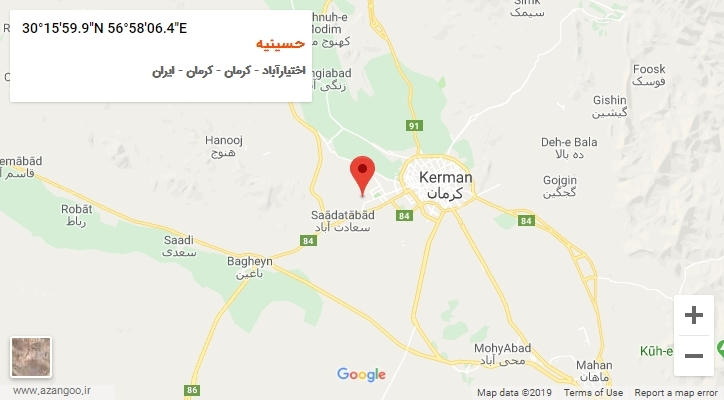 روستای حسینیه بر روی نقشه