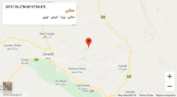 روستای حتکن بر روی نقشه