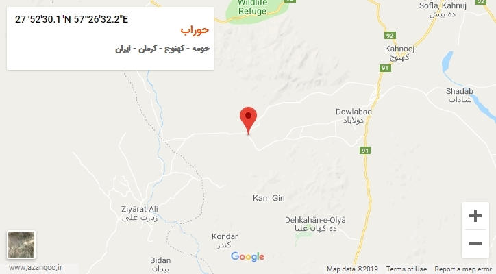 روستای حوراب بر روی نقشه