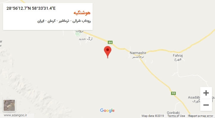 روستای هوشنگیه بر روی نقشه