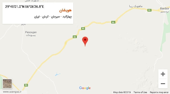 روستای هویشان بر روی نقشه