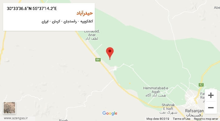 روستای حیدرآباد بر روی نقشه