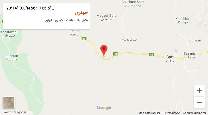 روستای حیدری بر روی نقشه