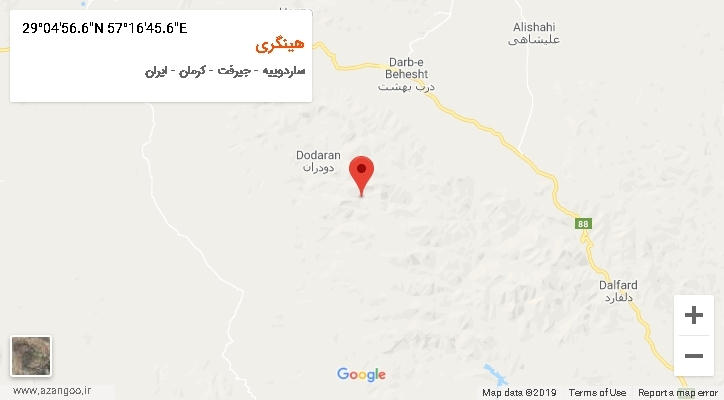 روستای هینگری بر روی نقشه