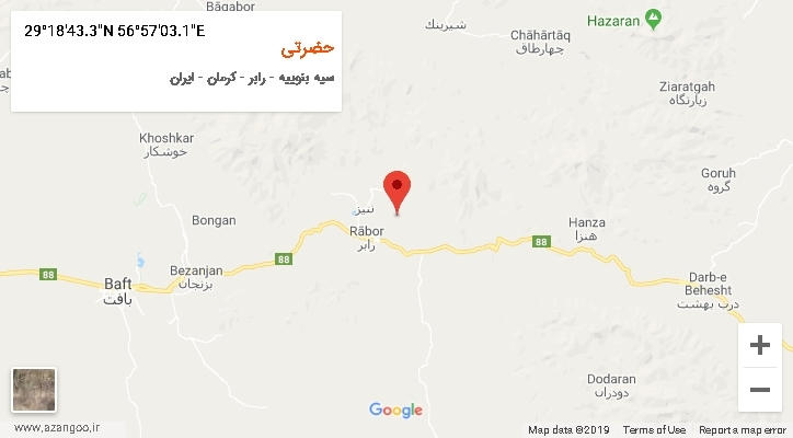 روستای حضرتی بر روی نقشه