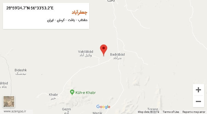 روستای جعفرآباد بر روی نقشه