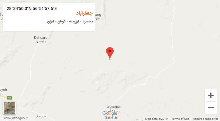 روستای جعفرآباد بر روی نقشه