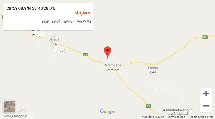 روستای جعفرآباد بر روی نقشه
