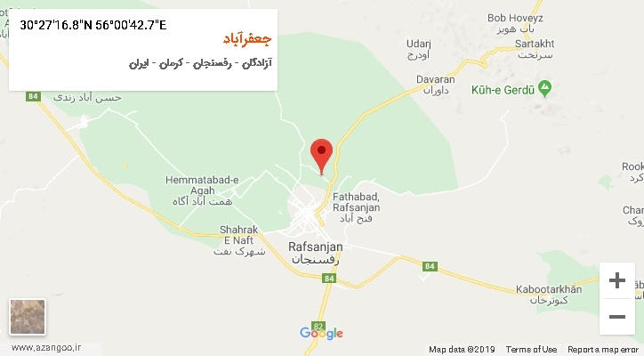روستای جعفرآباد بر روی نقشه