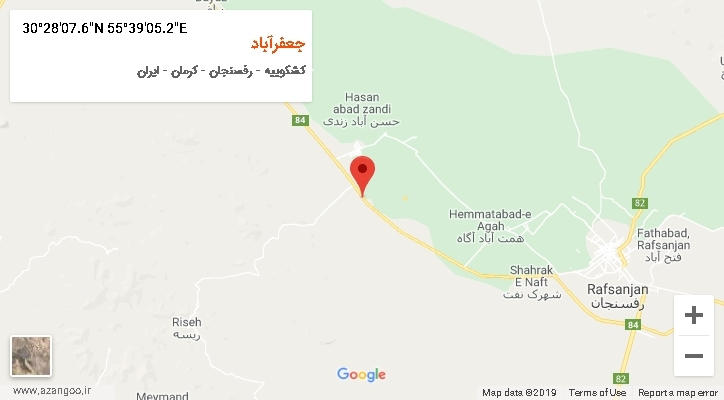 روستای جعفرآباد بر روی نقشه