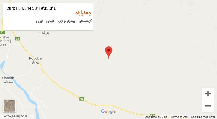 روستای جعفرآباد بر روی نقشه