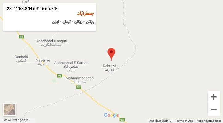 روستای جعفرآباد بر روی نقشه