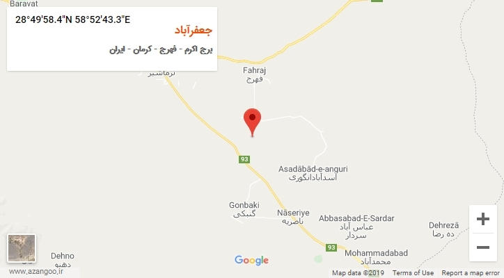 روستای جعفرآباد بر روی نقشه