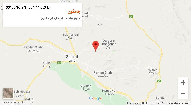 روستای جامگون بر روی نقشه