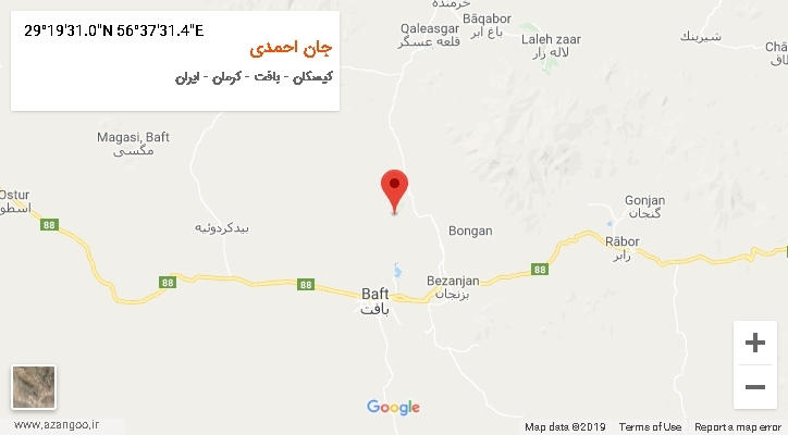 روستای جان احمدی بر روی نقشه