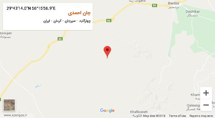 روستای جان احمدی بر روی نقشه