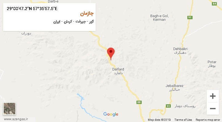 روستای جازمان بر روی نقشه