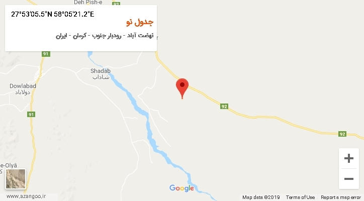 روستای جدول نو بر روی نقشه