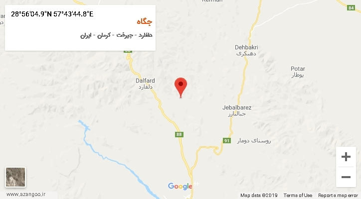 روستای جگاه بر روی نقشه