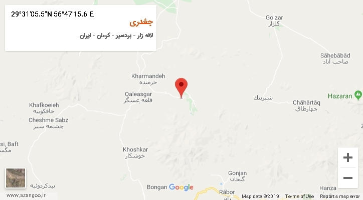 روستای جغدری بر روی نقشه