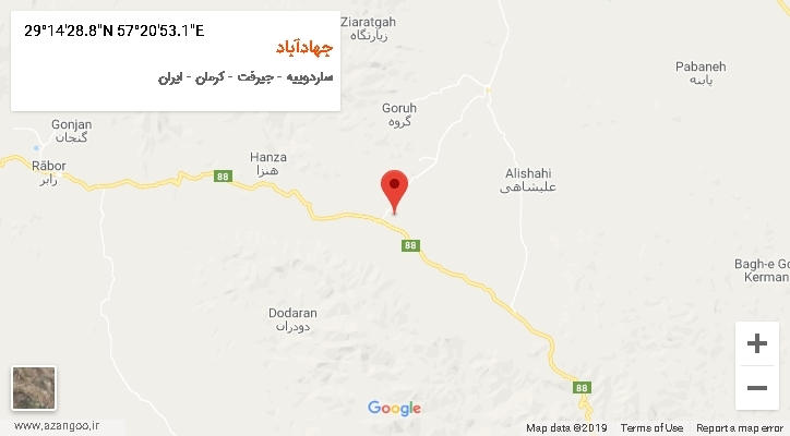روستای جهادآباد بر روی نقشه