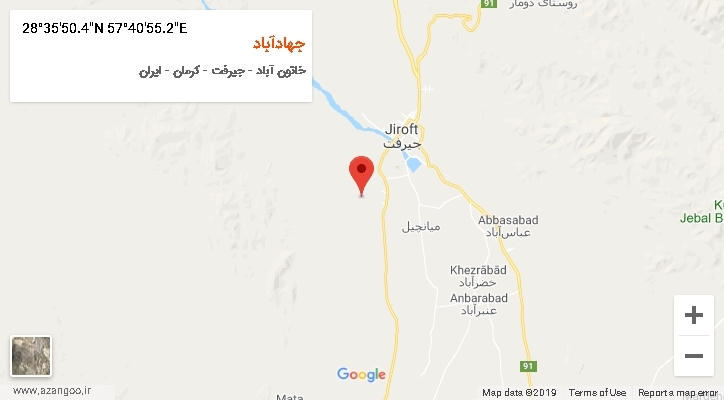 روستای جهادآباد بر روی نقشه