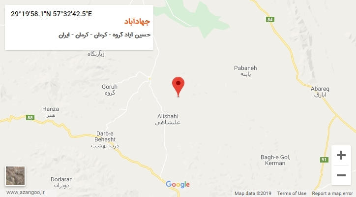 روستای جهادآباد بر روی نقشه