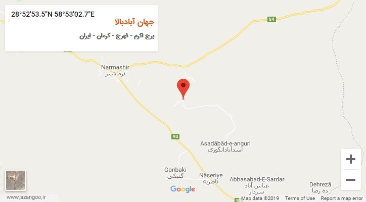 روستای جهان آبادبالا بر روی نقشه